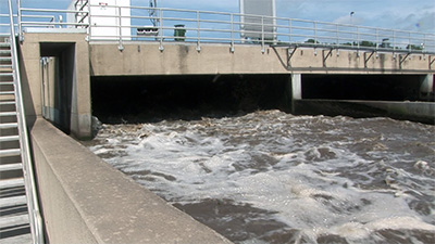 Photo of a wastewater treatment plant